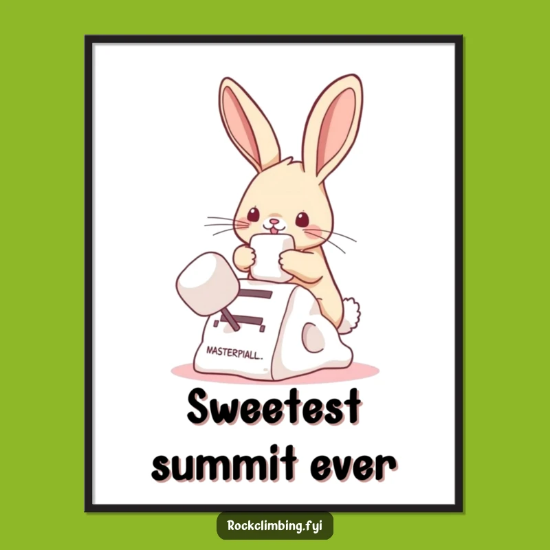 Digital Funny Bunny Marshmallow Climb Art: Instant Sweetness