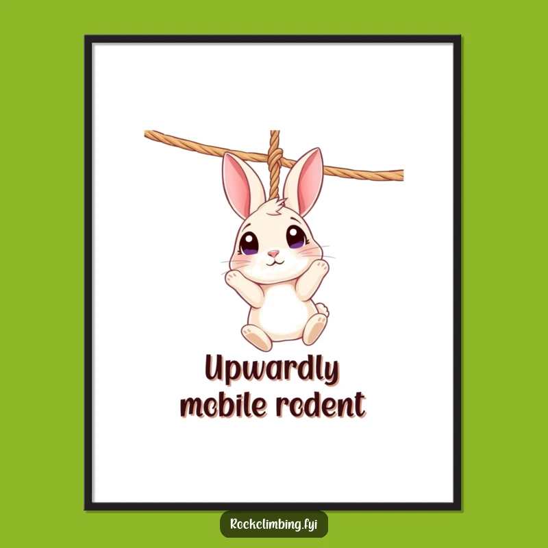 Funny Rabbit Rope Digital Print: Curious Art, Perfect Whimsical Decor!