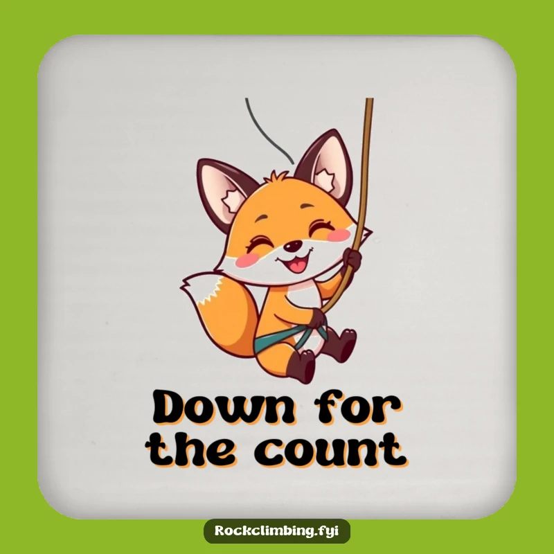 Funny Fox Rappelling Coaster: Sip and Descend, Humorous Drink Gift