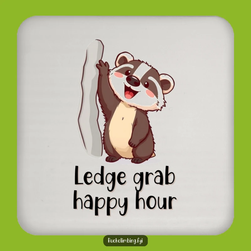 Funny Badger Climbing Drink Coasters: Protect Surfaces with Hilarious Grit
