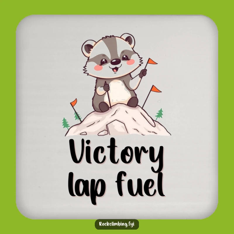 Funny Badger Summit Coaster: Protect Surfaces with Hilarious Explorer Flair