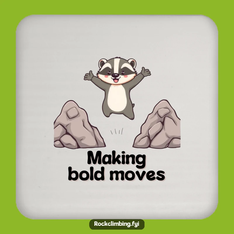 Funny Brave Badger Leaping Drink Coaster - Protect Surfaces Hilariously