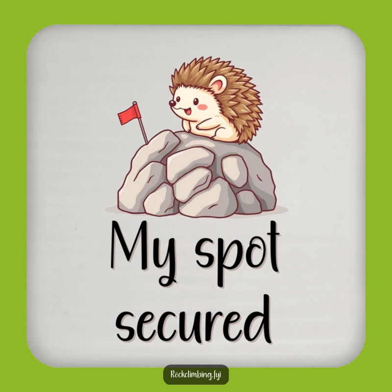 Funny Happy Hedgehog Flag Drink Coaster - Hilarious Achievement Decor