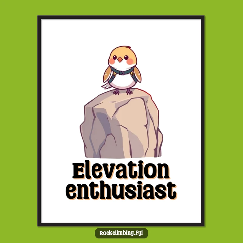 Funny Bird Harness Poster: High-Altitude Adventure Art, A Quirky and Hilarious Gift