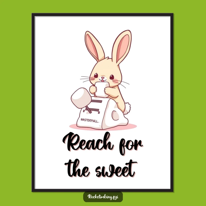 Funny Bunny Marshmallow Climb Poster: Sweeten Your Walls