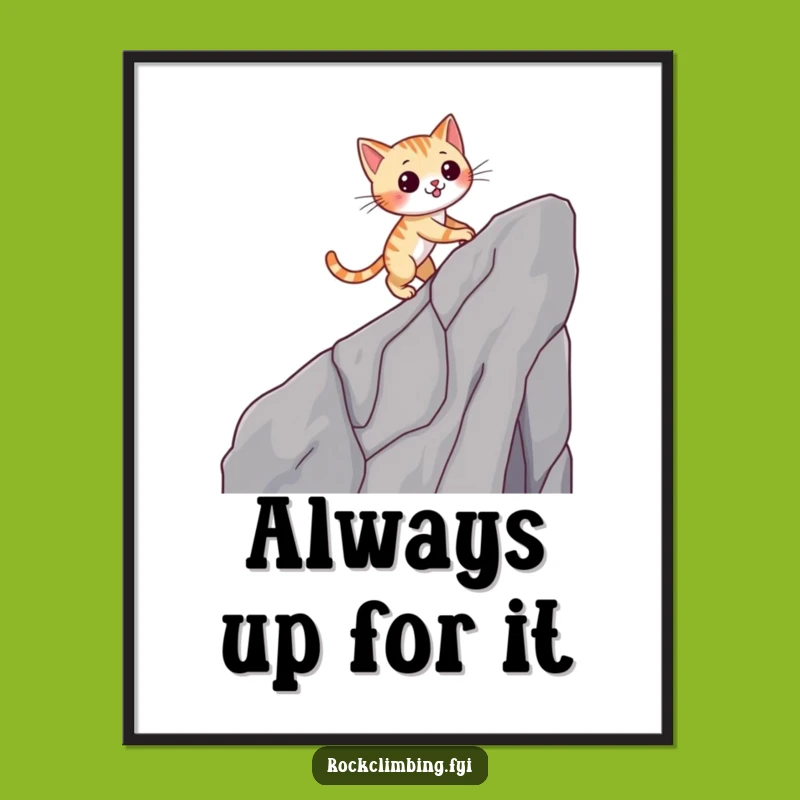 Funny Cat Cliff Climb Poster: Add Agility and Humor to Walls