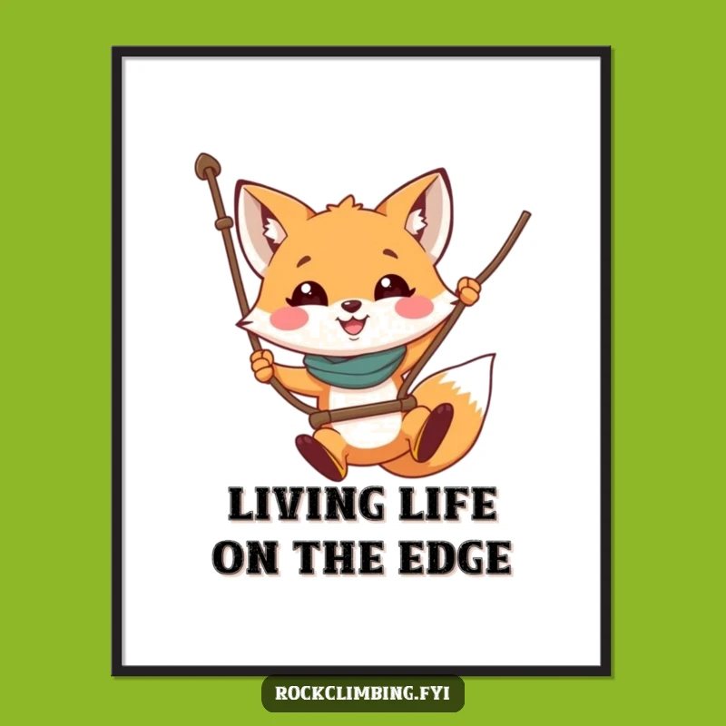 Funny Fox Rope Swing Poster: Bring Adventure and Laughter Home