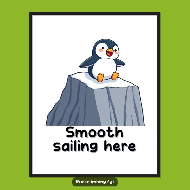 Funny Penguin Slider Poster - Joyful Descent Art, Perfect Wall Funny Gift!