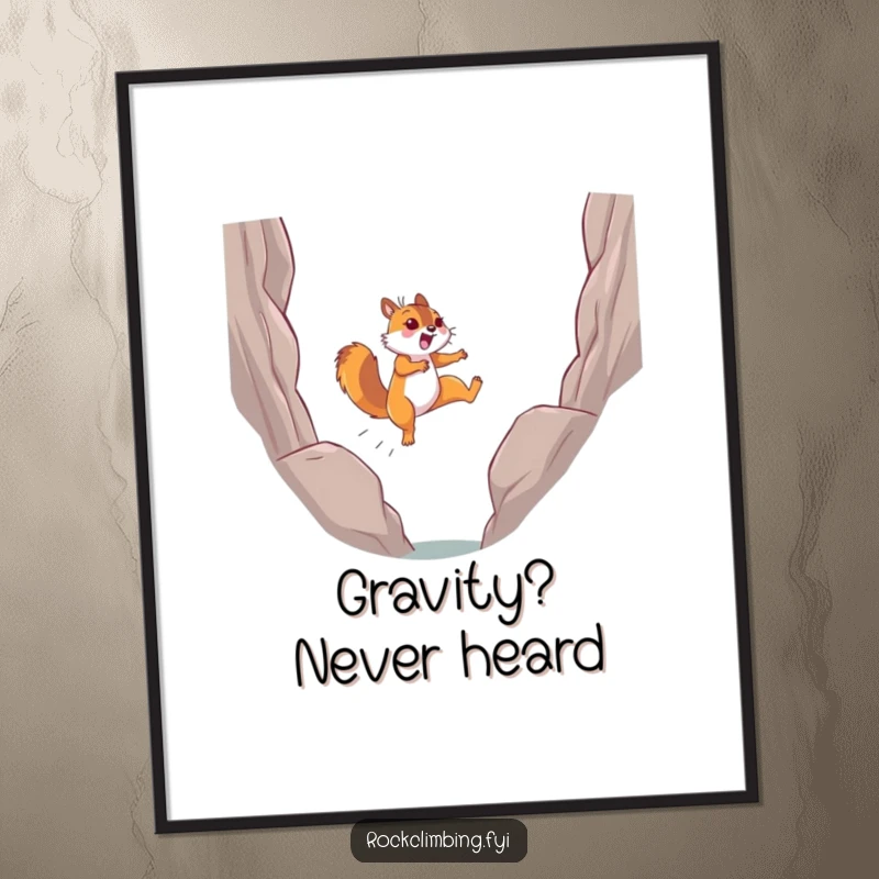 Funny determined squirrel captured mid-air leaping joyfully between rocks, displayed as dynamic wall art.