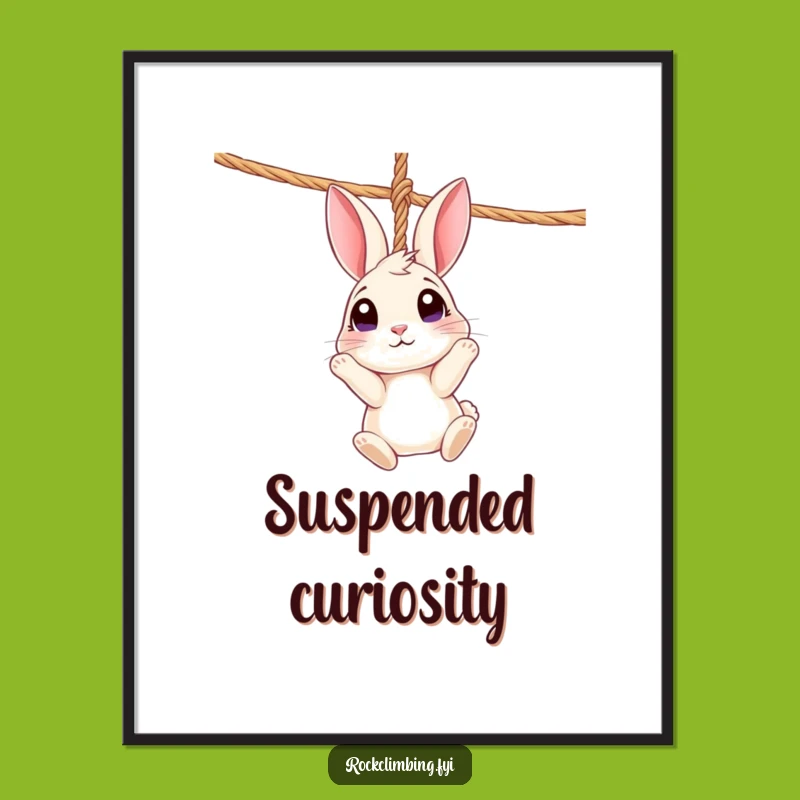 Funny Rabbit Rope Poster: Curious Wall Art, Perfect Whimsical Gift!