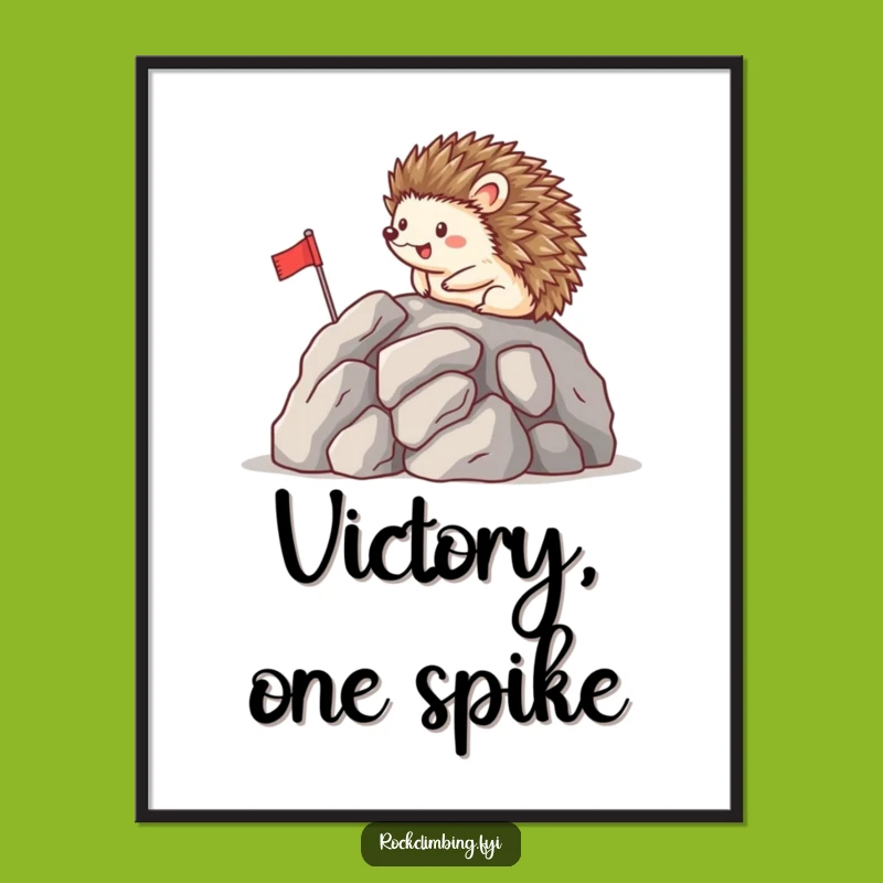 Funny Happy Hedgehog Flag Poster - Charming Achievement Wall Art Gift