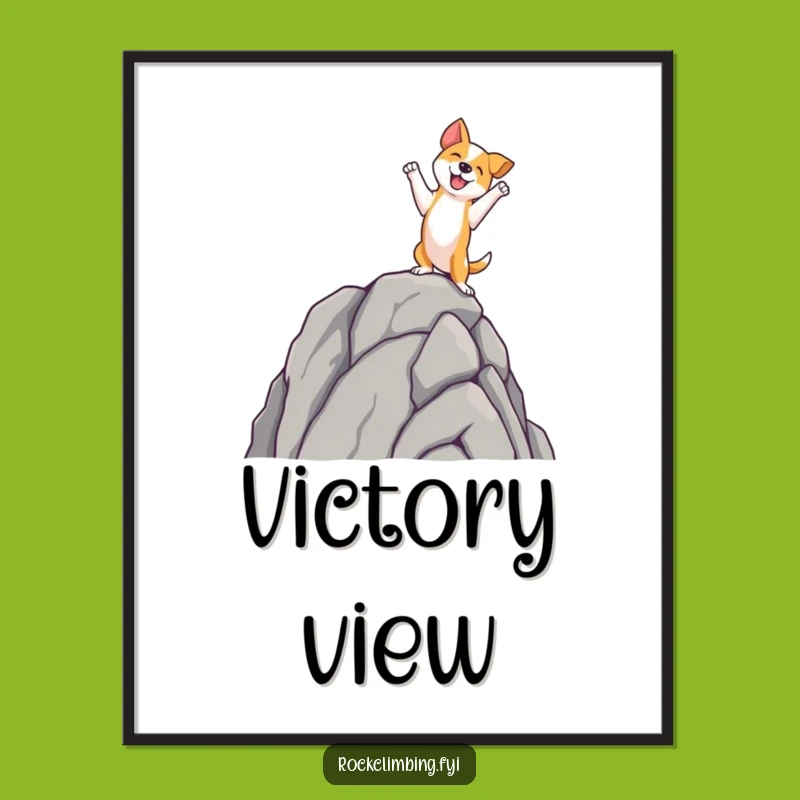 Funny Dog Summit Poster: Inspiring Canine Conquest Art, Ideal Funny Gift