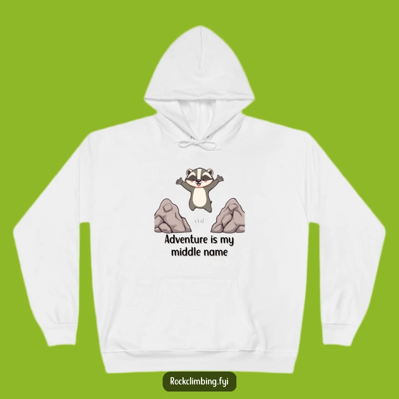 Funny Brave Badger Leaping Hoodie - Cozy & Hilarious Animal Adventure Sweatshirt Gift