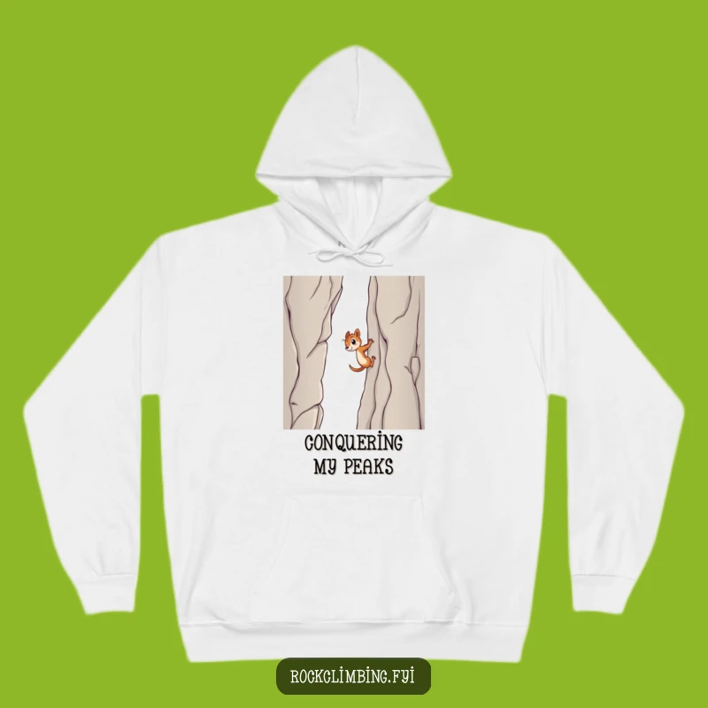 Funny Squirrel Cliff Climbing Hoodie: Cozy and Hilarious Motivation for Adventurers