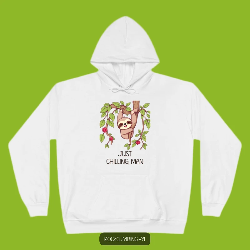 Funny Sloth Dangle Hoodie - Cozy Chill & Happy Vibes