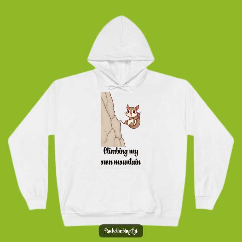 Funny Squirrel Cliffhanger Hoodie: Cozy and Hilarious Adventure Pullover for Outdoor Lovers
