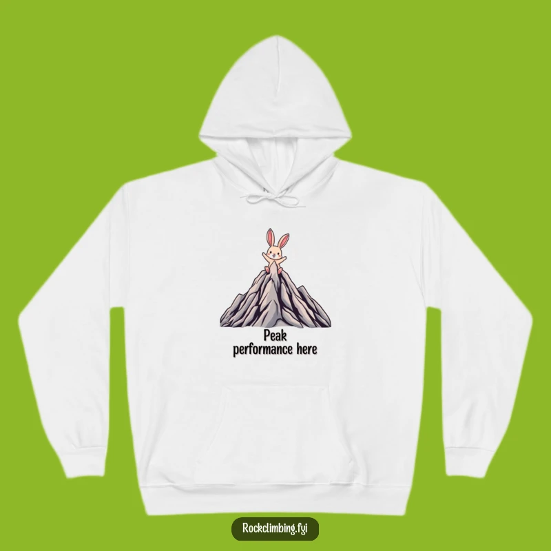 Funny Triumphant Rabbit Hoodie - Cozy Mountain Explorer, Gift