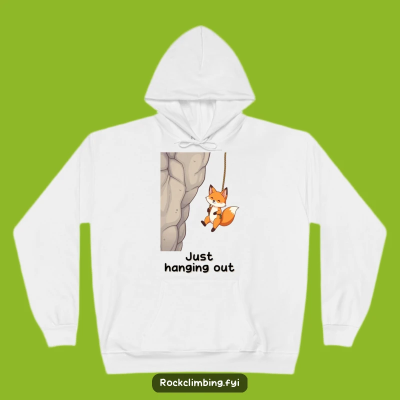 Funny Fox Rope Swing Hoodie: Cozy Playful Crag Hoodie - Great Gift