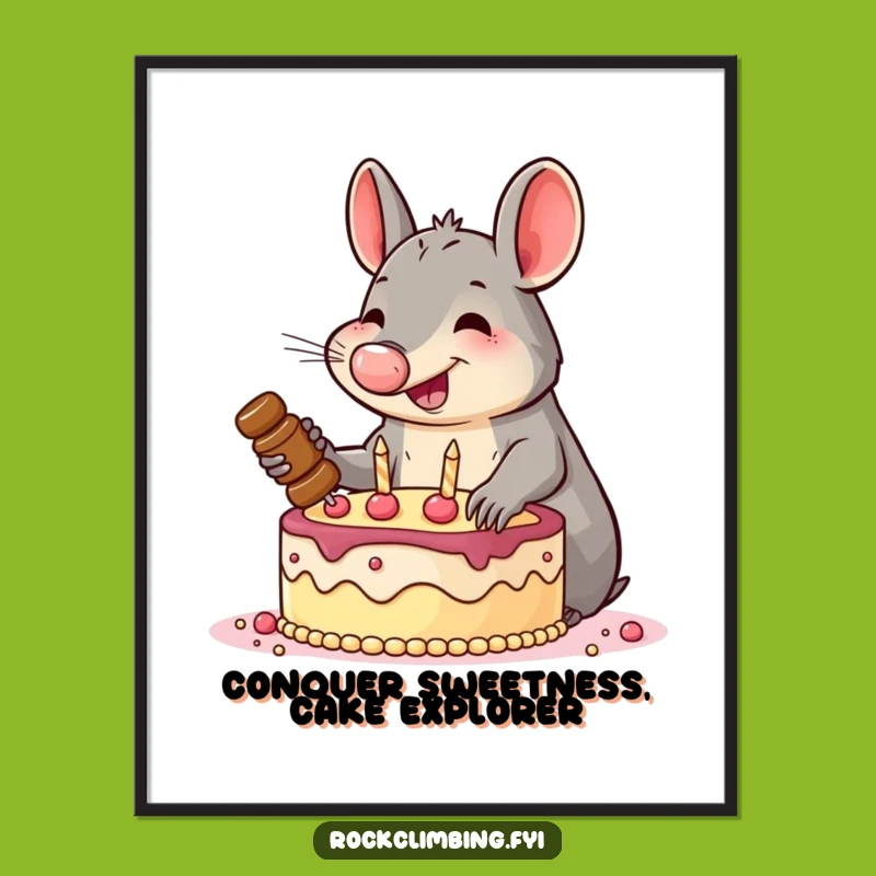 Aardvark Cake Climbing Art: Free Printable Humorous Wall Decor