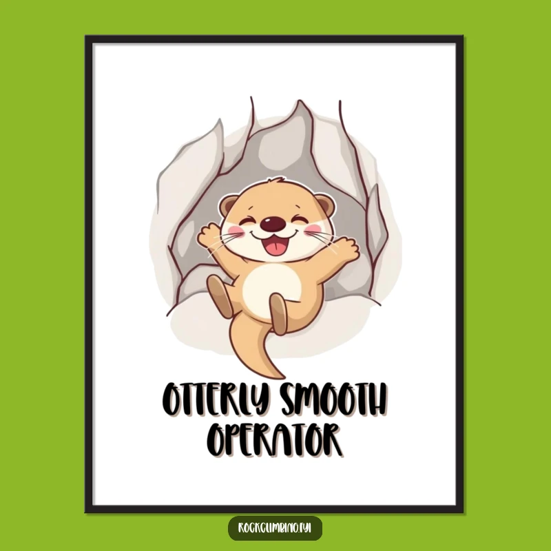 Free Printable Otter Wall Art: Joyful Slide, Funny Downloadable Decor!