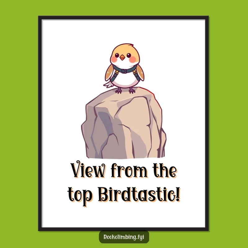 Funny Free Printable Bird Wall Art: Hilarious Climbing Adventure Downloadable Decor