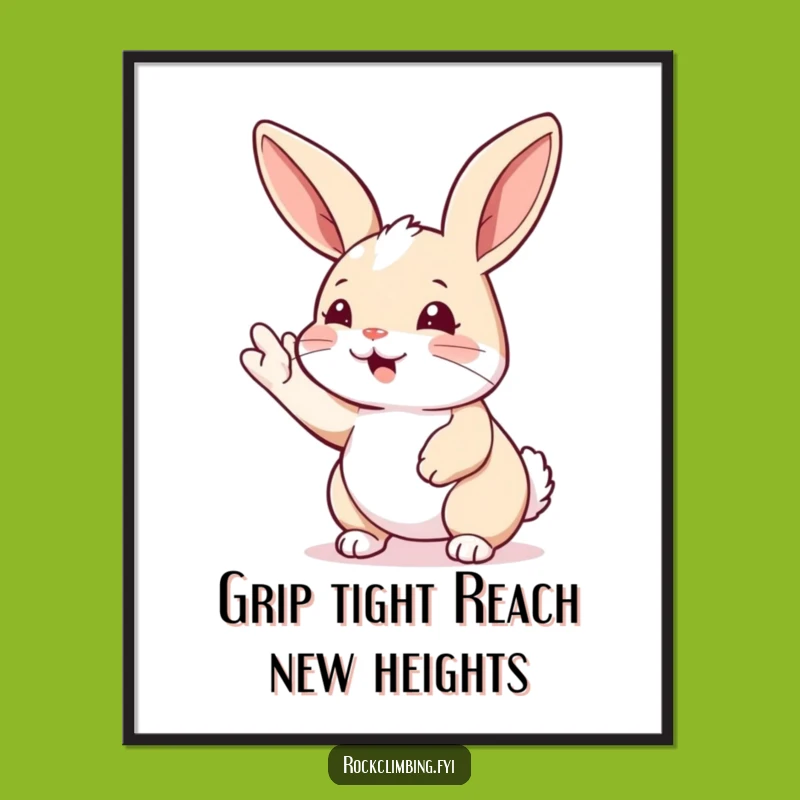 Funny Free Printable Rabbit Wall Art: Hilarious Climbing Adventure Downloadable Decor