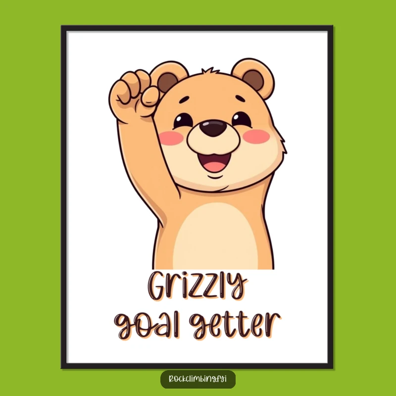Funny Free Printable Wall Art: Bear Reaches New Heights, Hilarious Downloadable Decor Gift
