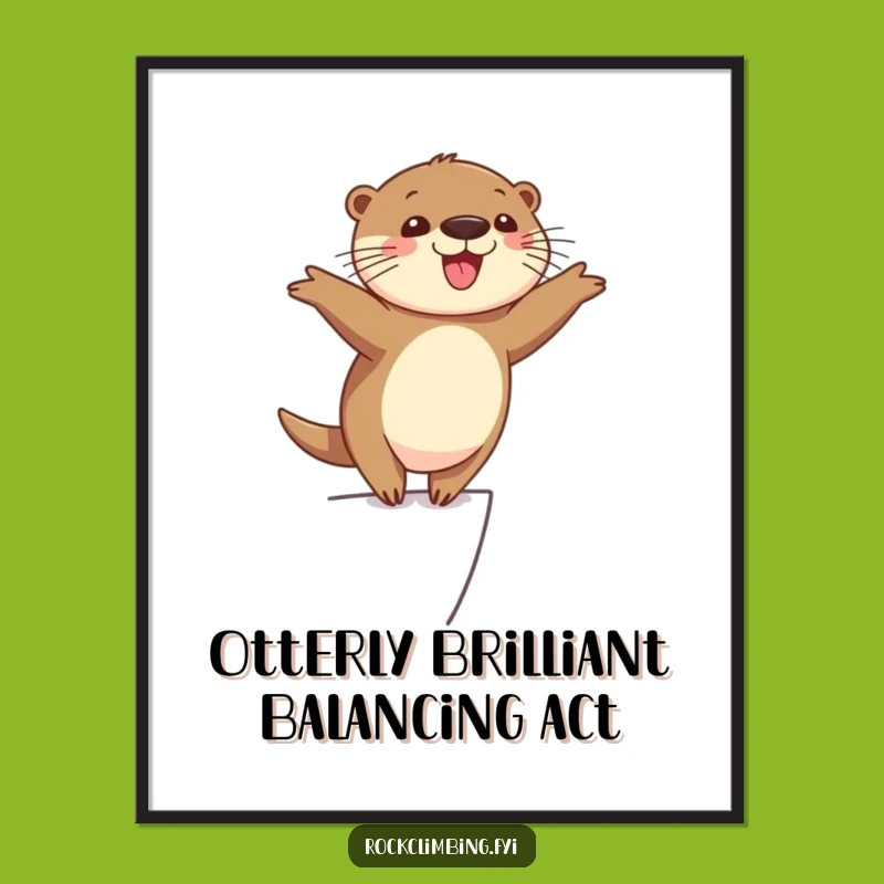 Free Printable Cheerful Otter Balancing Art - Playful Downloadable Wall Decor