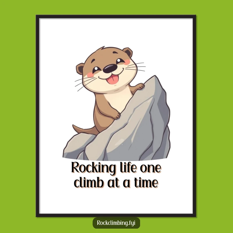 Free Printable Otter Wall Art: Funny Climbing Otter, Hilarious Downloadable Decor!