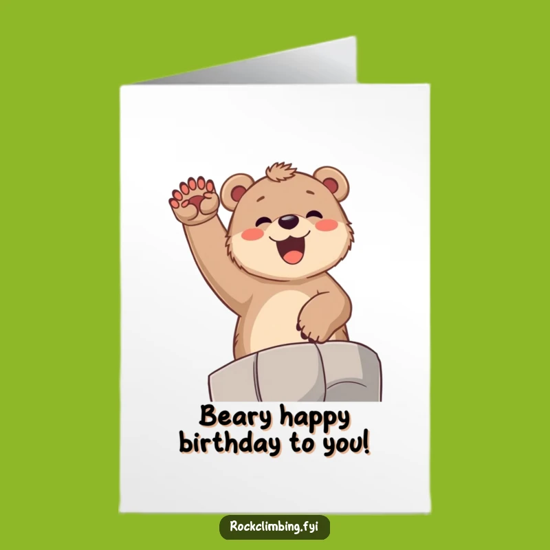 Free Printable Birthday Card: Joyful Bear Cub Cheer, Hilarious Celebration Downloadable Gift