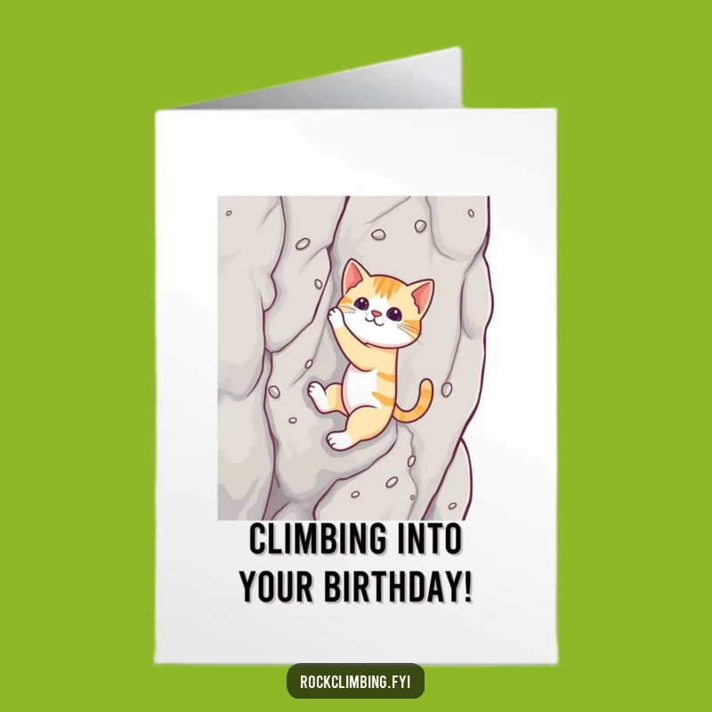 Free Printable Birthday Card: Cat's Climbing Challenge - Funny Gift