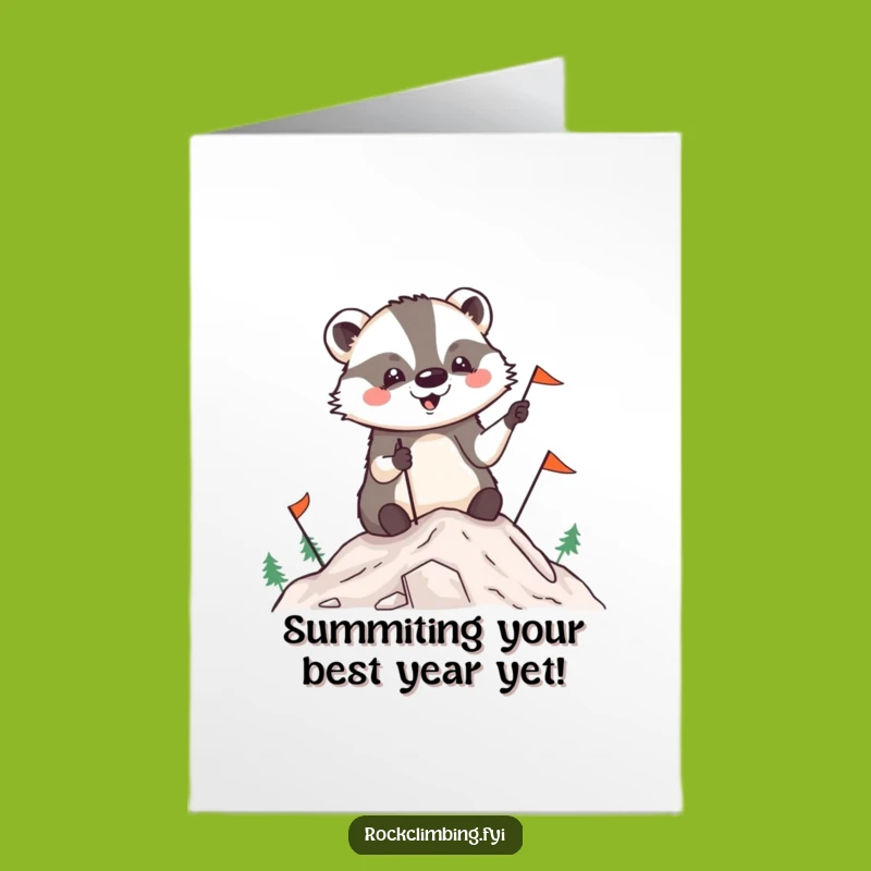 Free Printable Birthday Card: Badger's Summit Success - Funny Gift Card