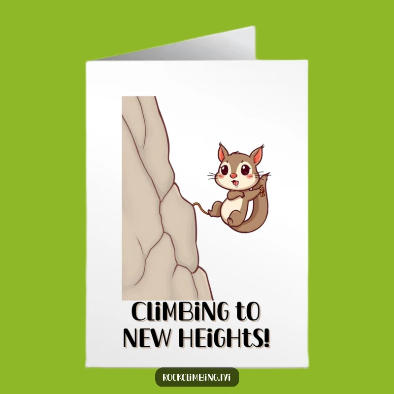 Free Printable Birthday Card: Funny Squirrel Climbing, Hilarious Downloadable Greeting for Him or Her
