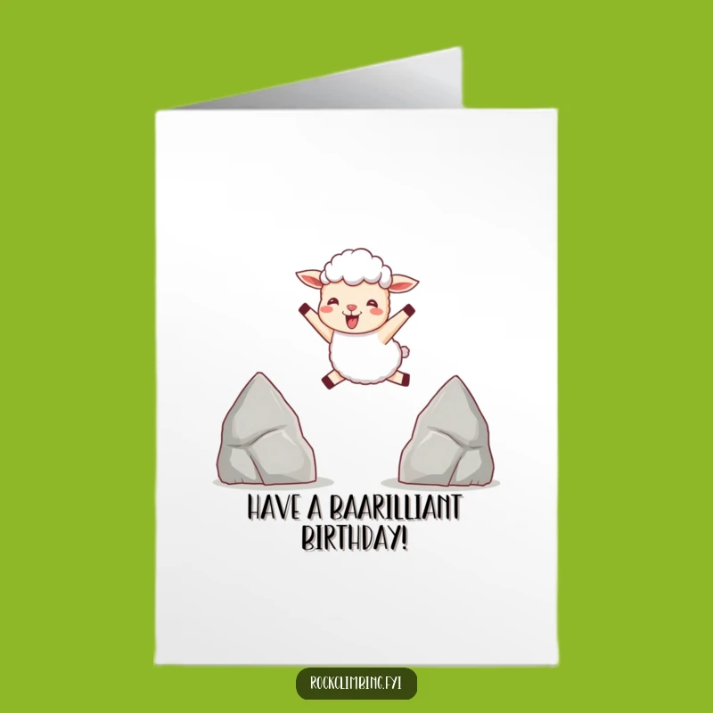 Free Printable Birthday Card: Sheep's Joyful Leap - Downloadable Fun!