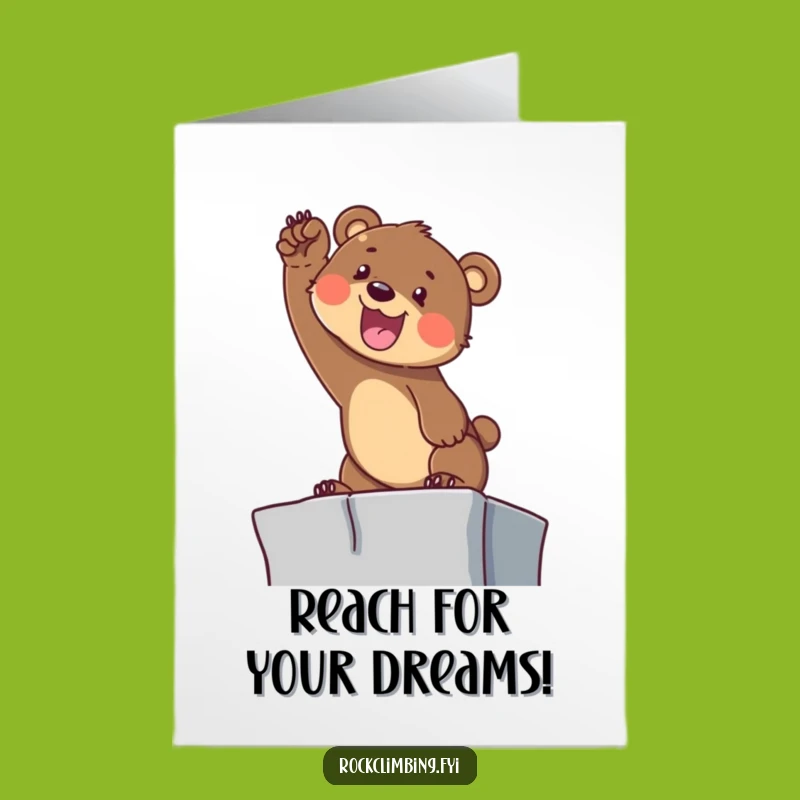 Free Printable Bear Cub Birthday Card: Reaching Cub, Funny Downloadable Gift!