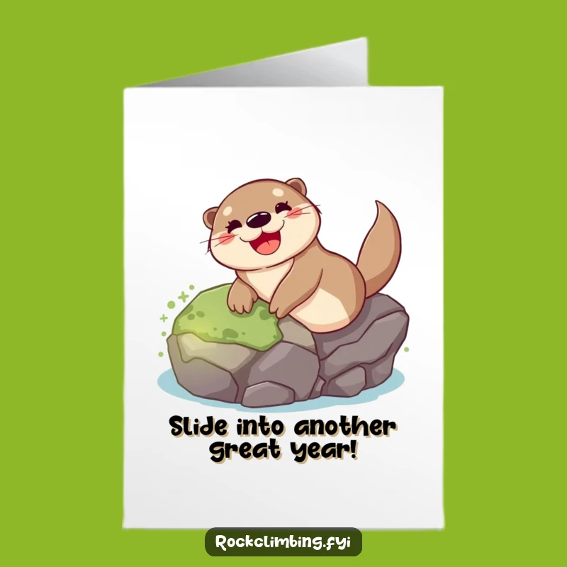 Free Printable Otter Birthday Card: Funny Sliding Otter Downloadable Gift for Joyful Celebrations