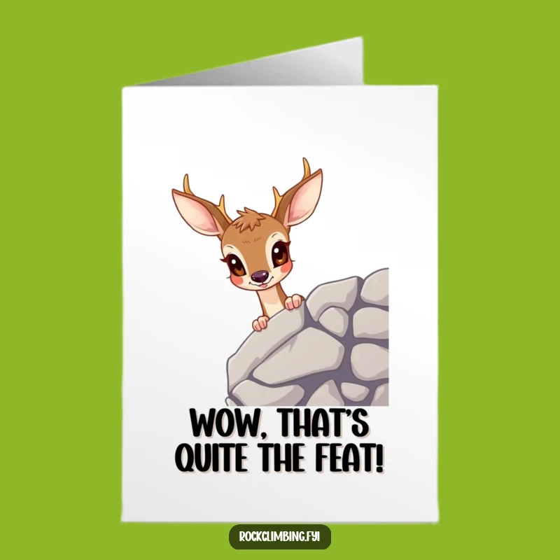 Free Printable Congrats Card: Curious Deer Amazed Discovery - Downloadable Gift