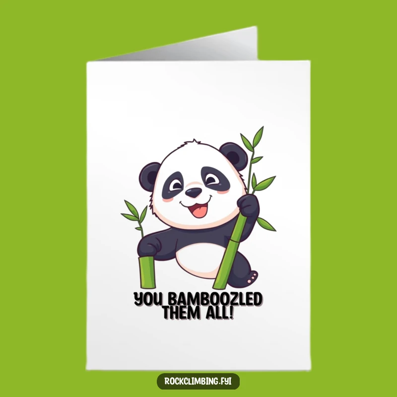 Free Printable Congrats Card: Panda's Bamboo Ascent - Downloadable Gift!