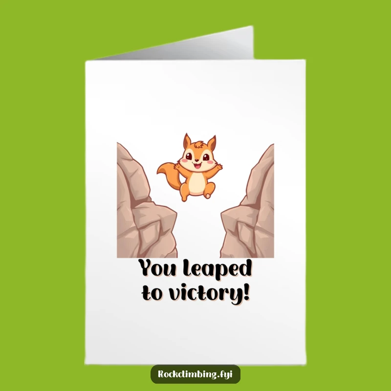 Free Printable Congrats Card: Squirrel's Epic Leap - Great Downloadable Gift