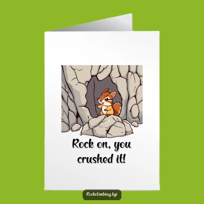 Free Printable Funny Chipmunk Congrats Card: Bold Climb Hilarious Downloadable Greeting