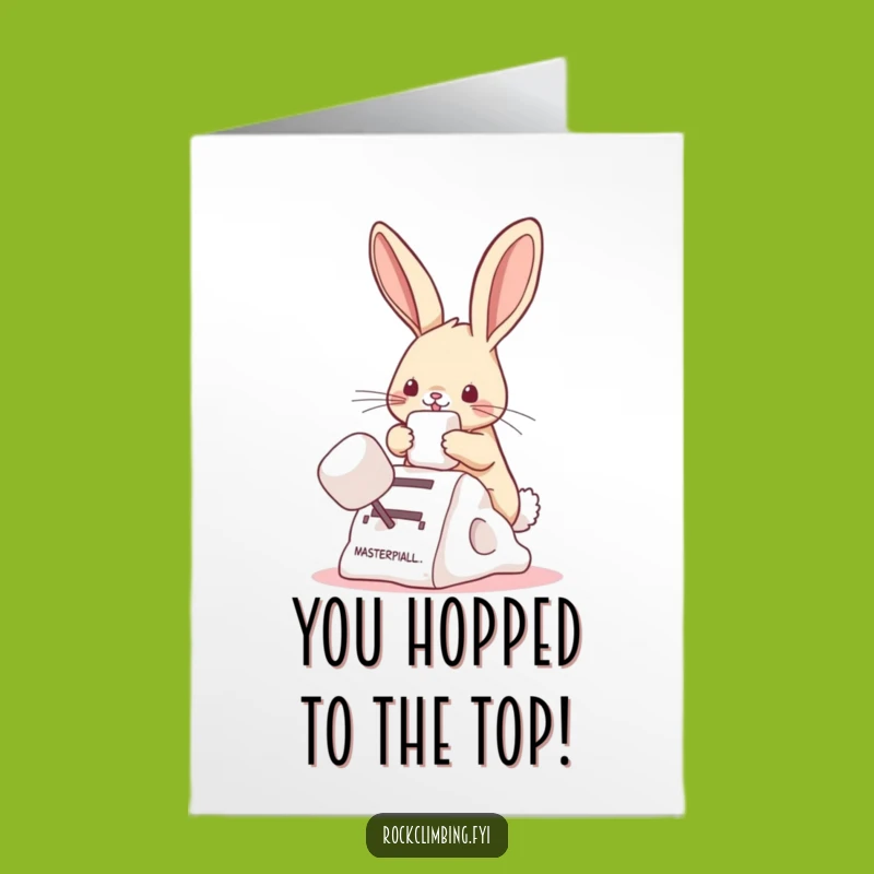 Free Printable Congrats Card: Bunny Marshmallow Climb - Downloadable Celebration