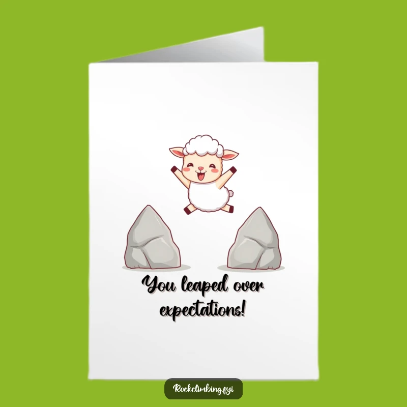 Free Printable Congrats Card: Sheep's Triumph Leap - Downloadable Success!