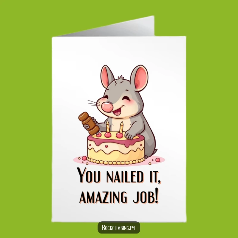 Aardvark Cake Climbing Congrats Card: Free Printable Adventure Gift