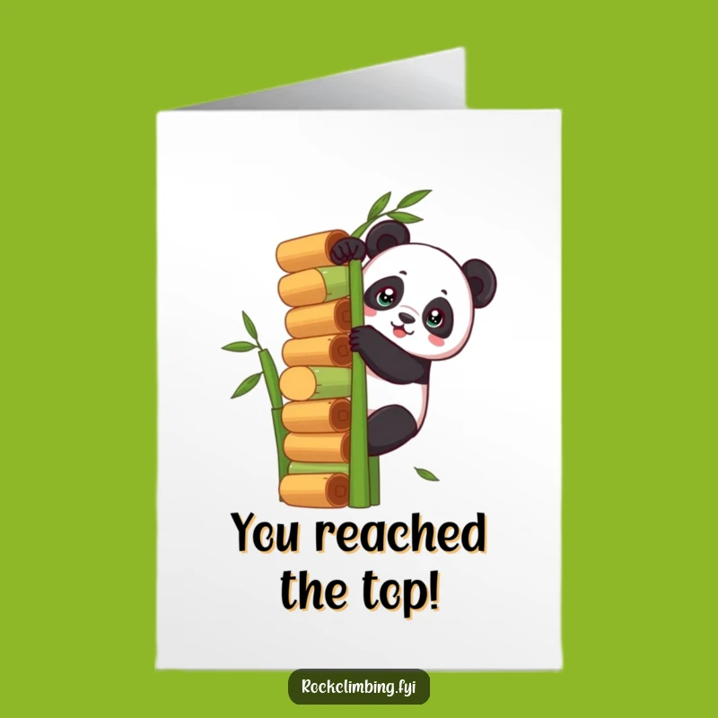 Panda Bamboo Climb Free Printable Congrats Card - Hilarious Downloadable