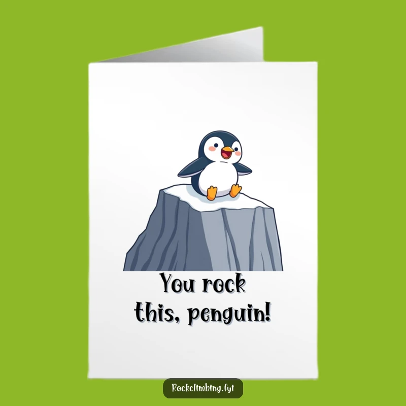 Free Printable Congratulations Card: Penguin Slides to Victory, Downloadable Celebration
