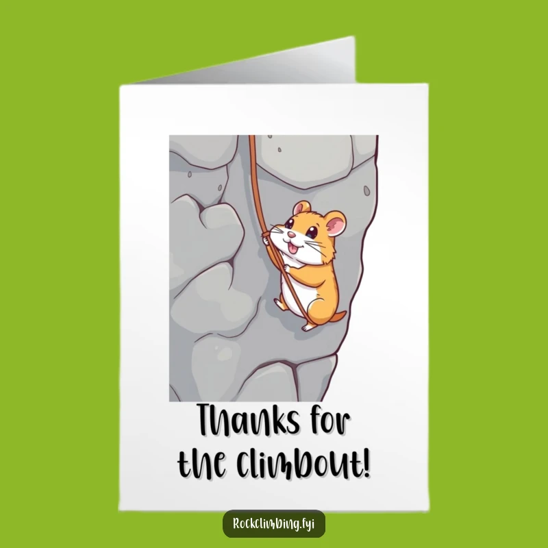 Free Printable Hamster Thank You Card - Funny Downloadable Gift for Grateful Climbers