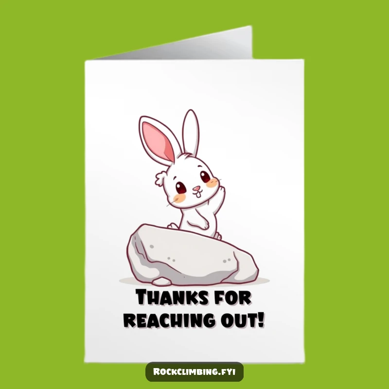 Free Printable Rabbit Climbing Thank You Card - Funny Downloadable Gift for Helpers