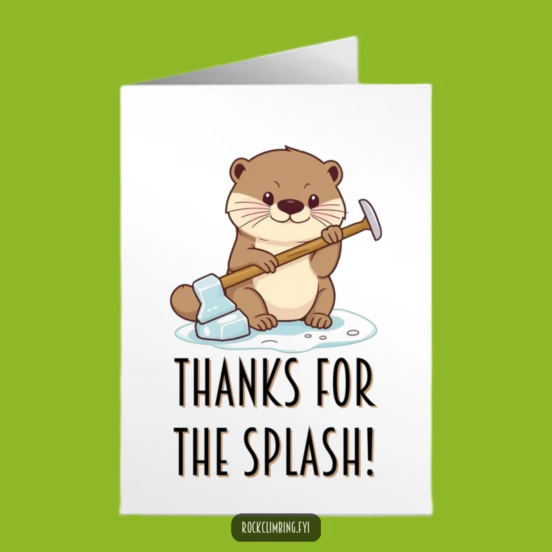 Free Printable Thank You Card: Focused Otter Ice Axe Funny Downloadable Gift