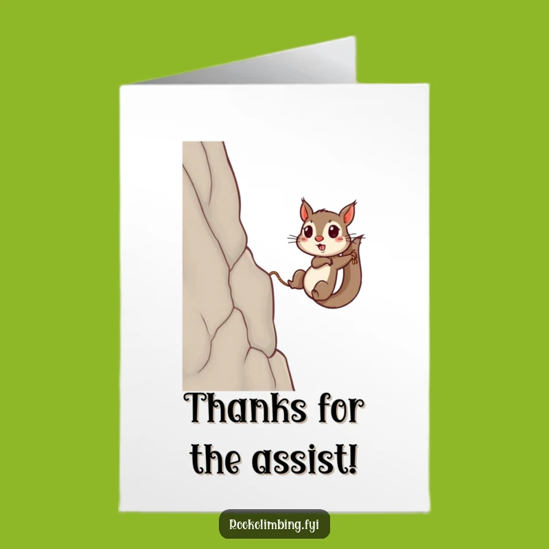 Free Printable Thank You Card: Funny Squirrel climber, Hilarious Downloadable Appreciation Greeting