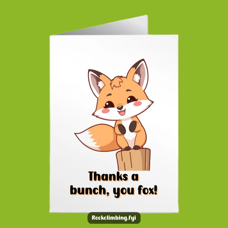 Free Printable Fox Thank You Card: Funny Tooth Grin - Charming DIY Downloadable Gift